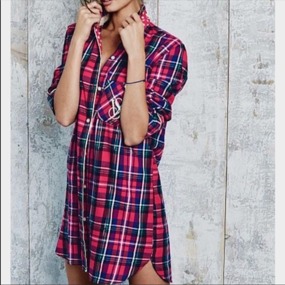 Victoria’s Secret Flannel Button Down Sleep Shirt